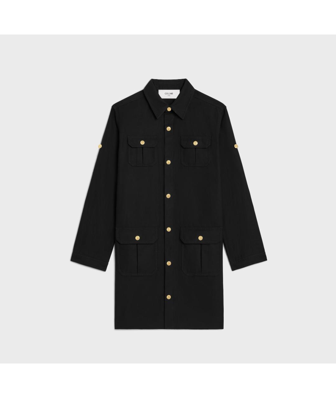 CELINE Черное хлопковое повседневное платье, фото 2
