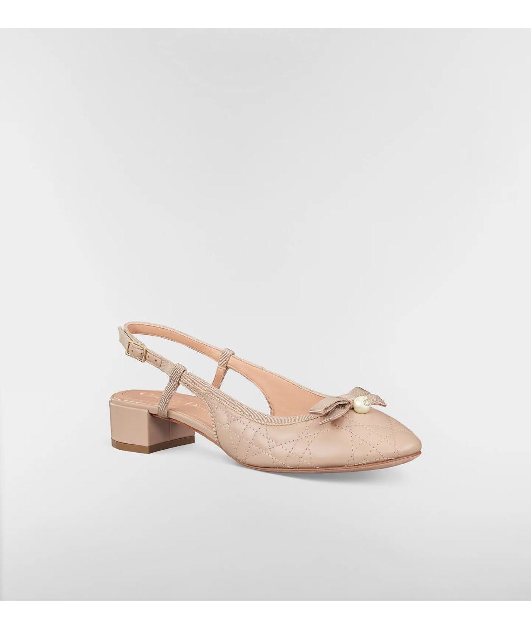 CHRISTIAN DIOR Бежевые кожаные туфли, фото 2