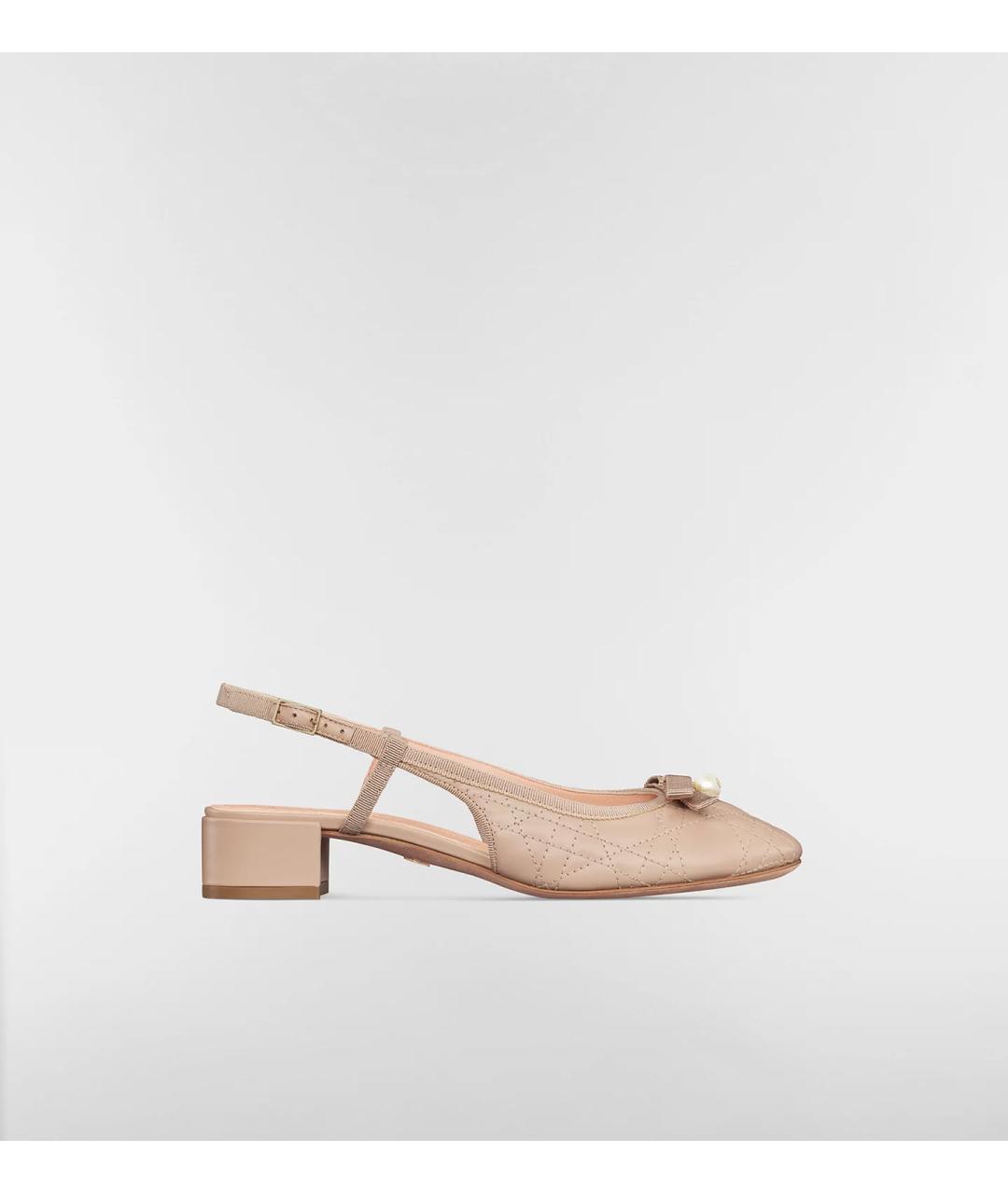 CHRISTIAN DIOR Бежевые кожаные туфли, фото 8