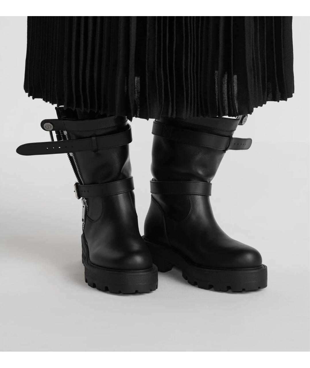 CHRISTIAN DIOR Черные кожаные ботинки, фото 3