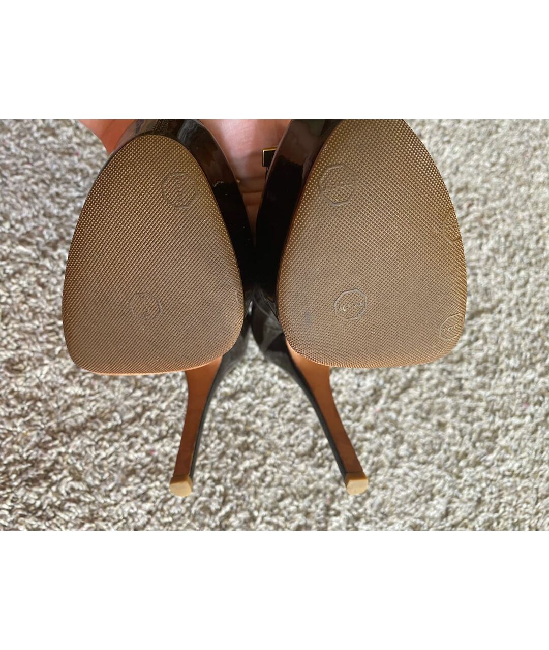 LOUIS VUITTON PRE-OWNED Коричневые туфли из лакированной кожи, фото 5