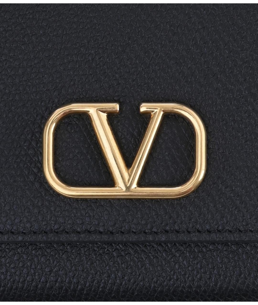 VALENTINO Черный кожаный кошелек, фото 4