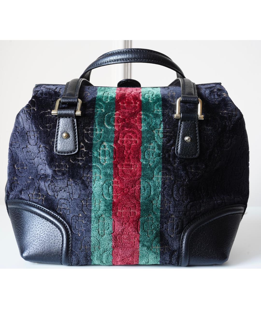 GUCCI Черная бархатная сумка тоут, фото 9