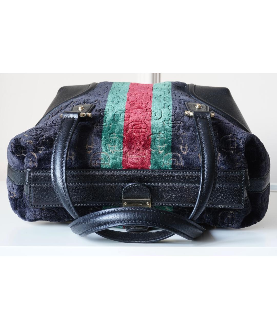 GUCCI Черная бархатная сумка тоут, фото 7
