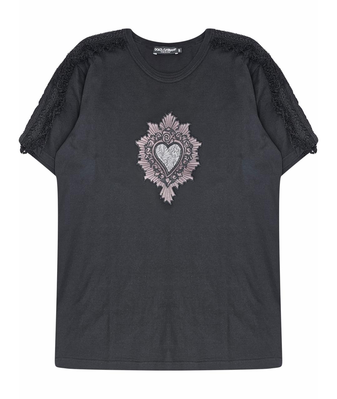 DOLCE&GABBANA Черная хлопковая футболка, фото 1