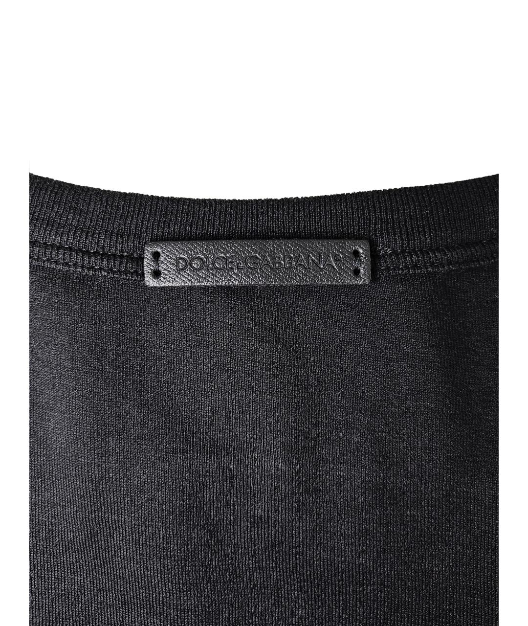 DOLCE&GABBANA Черная хлопковая футболка, фото 3