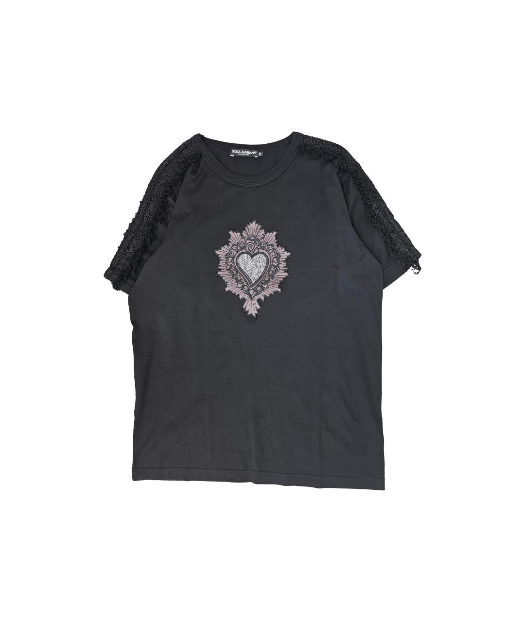 DOLCE&GABBANA Черная хлопковая футболка, фото 6