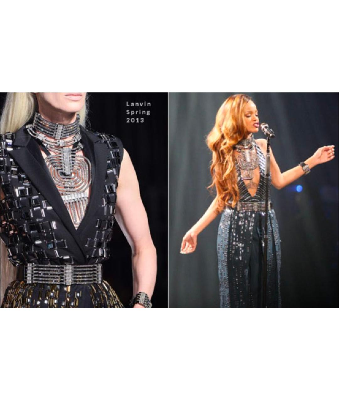 LANVIN Черное металлическое колье, фото 7