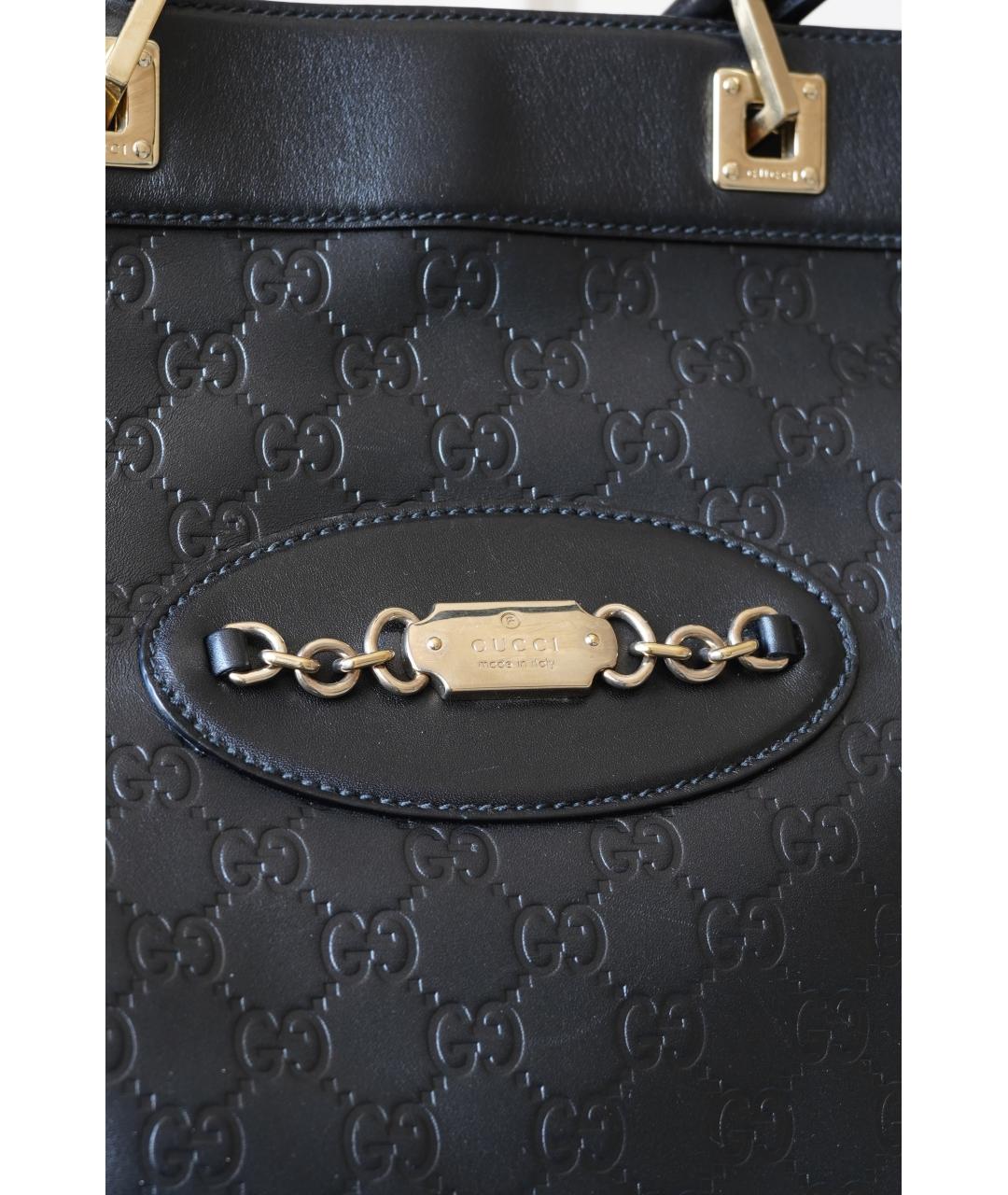 GUCCI Черная кожаная сумка с короткими ручками, фото 5