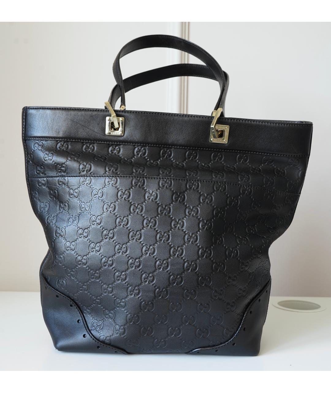 GUCCI Черная кожаная сумка с короткими ручками, фото 2