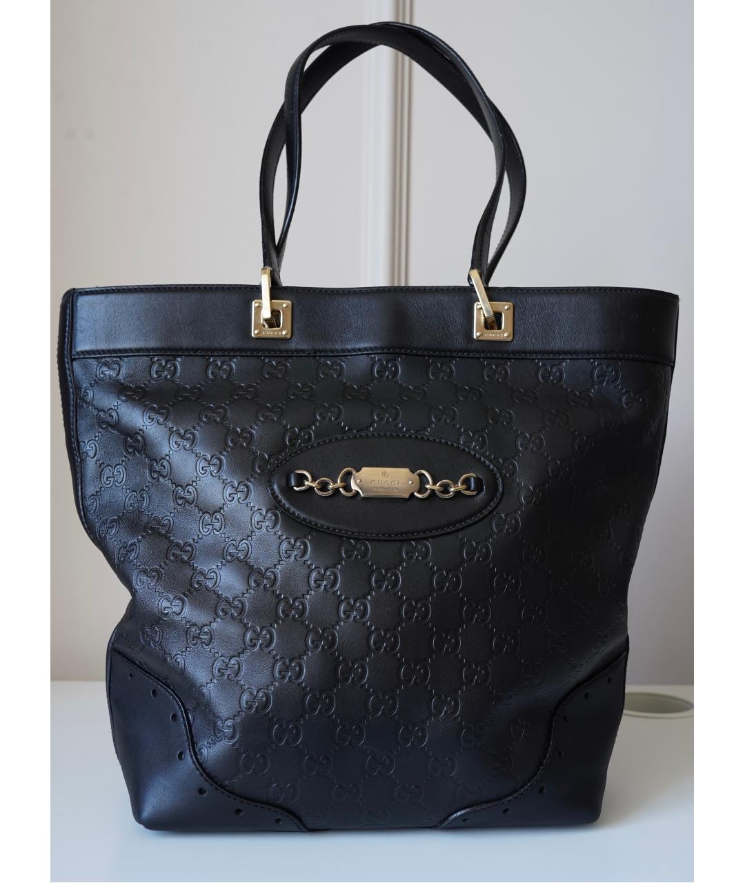 GUCCI Черная кожаная сумка с короткими ручками, фото 10