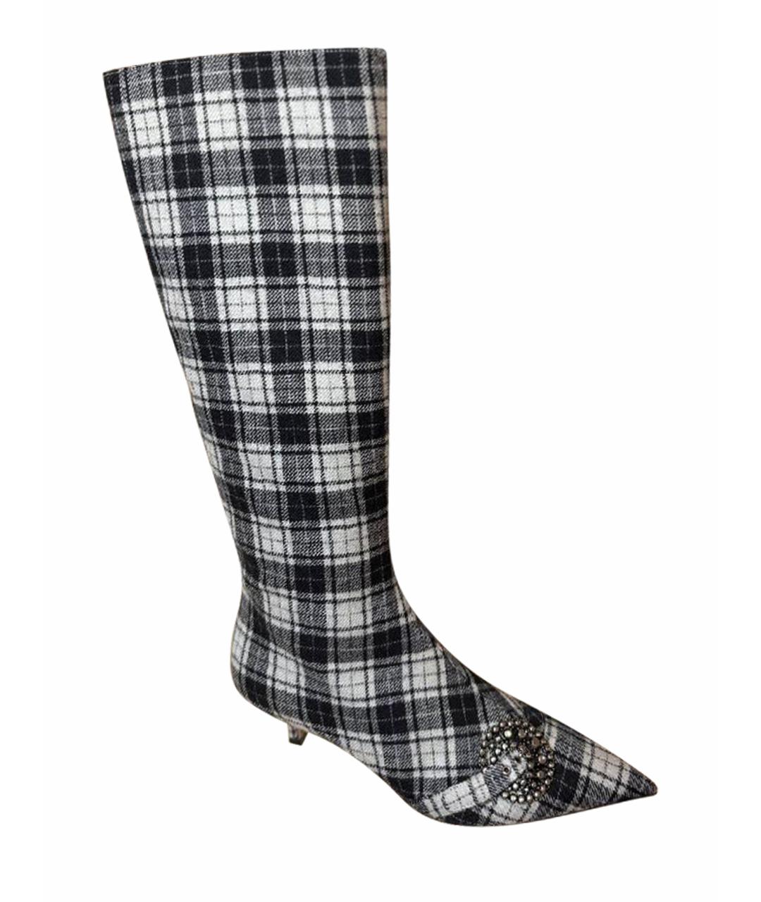 CHRISTIAN DIOR Серые текстильные сапоги, фото 1