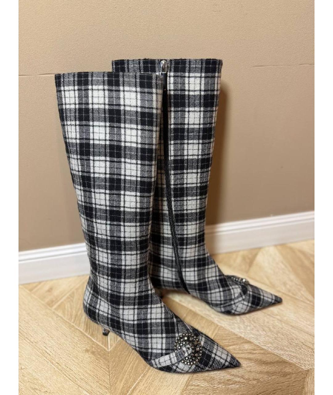 CHRISTIAN DIOR Серые текстильные сапоги, фото 9