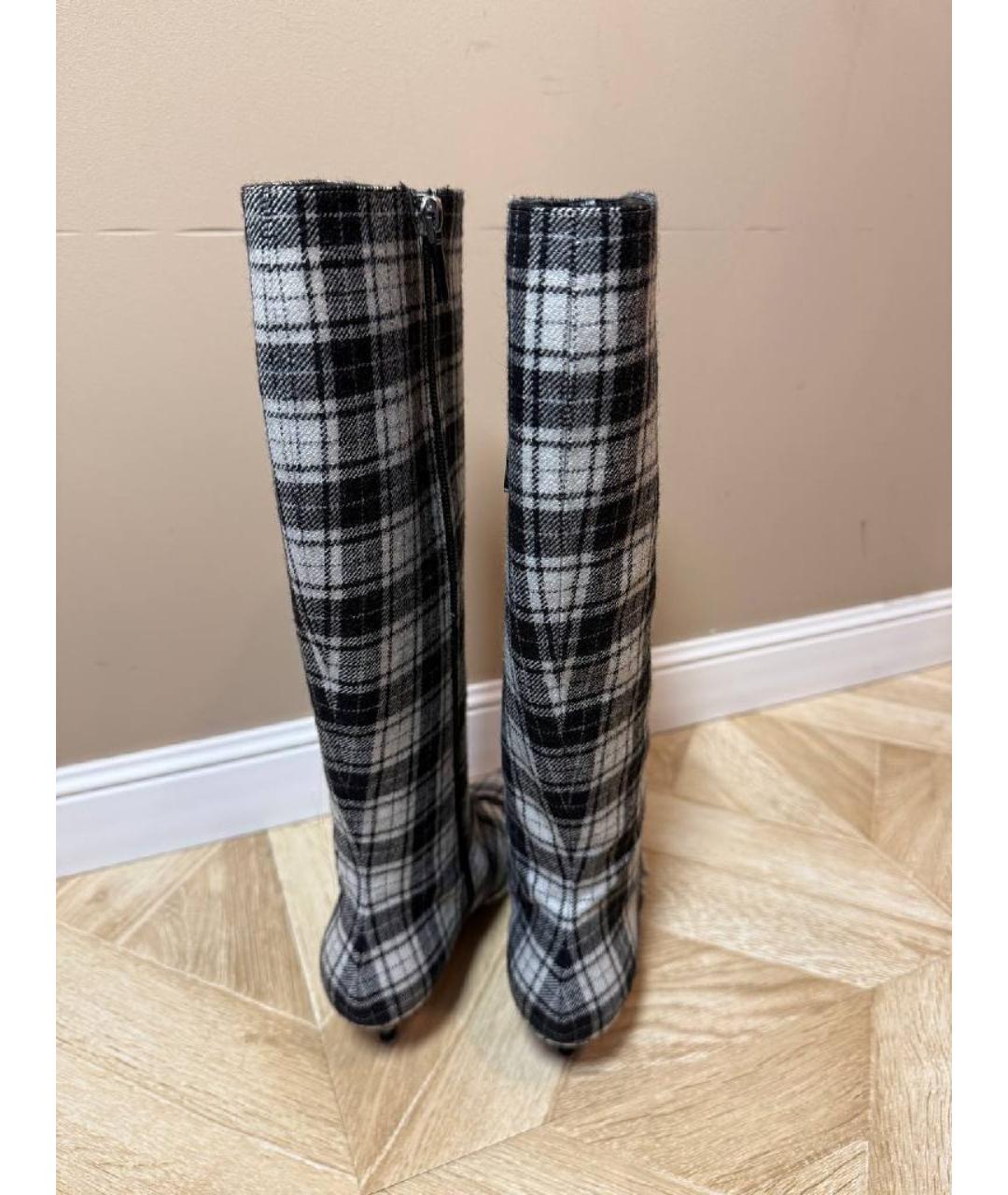 CHRISTIAN DIOR Серые текстильные сапоги, фото 6