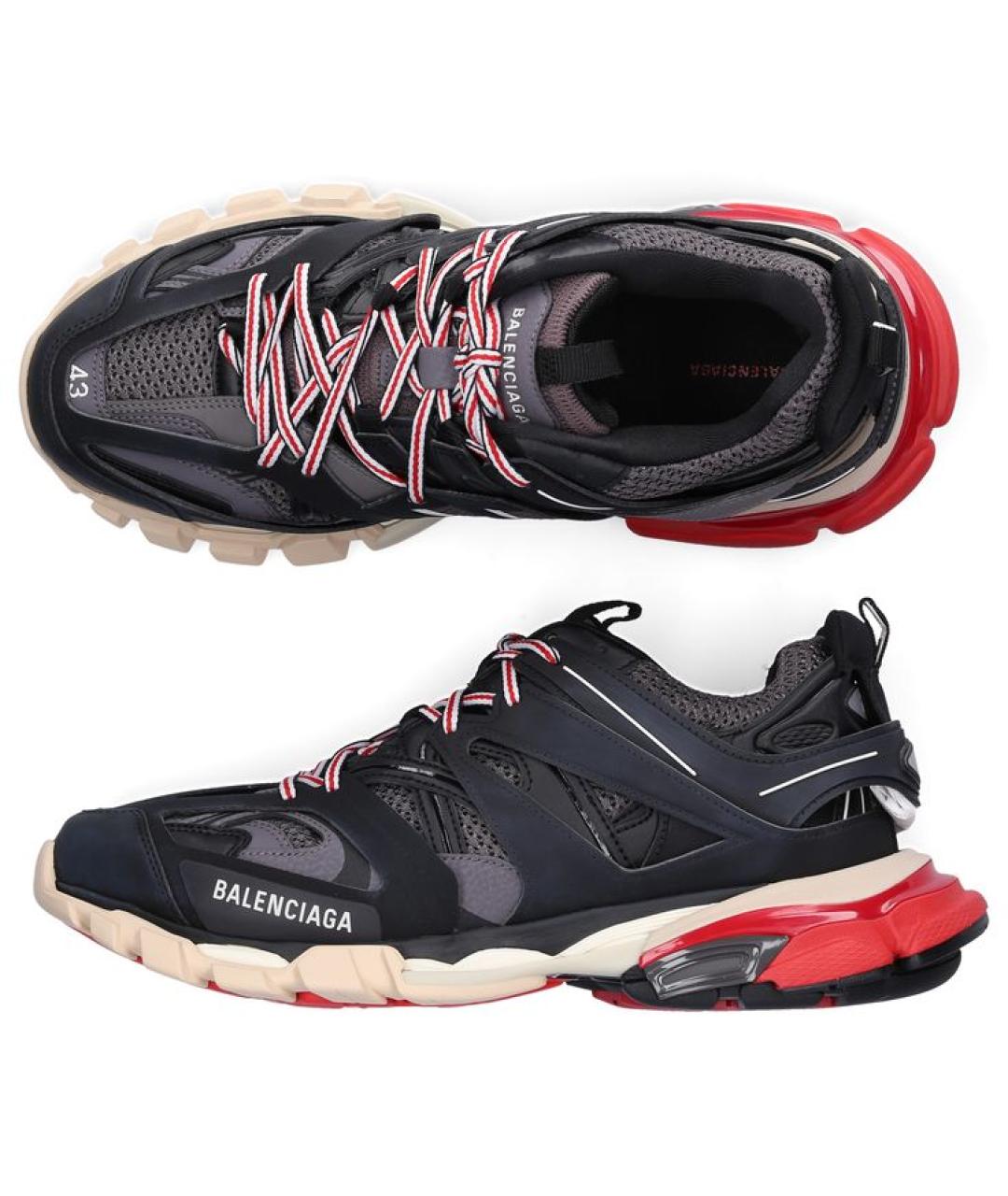 BALENCIAGA Черные кожаные низкие кроссовки / кеды, фото 10