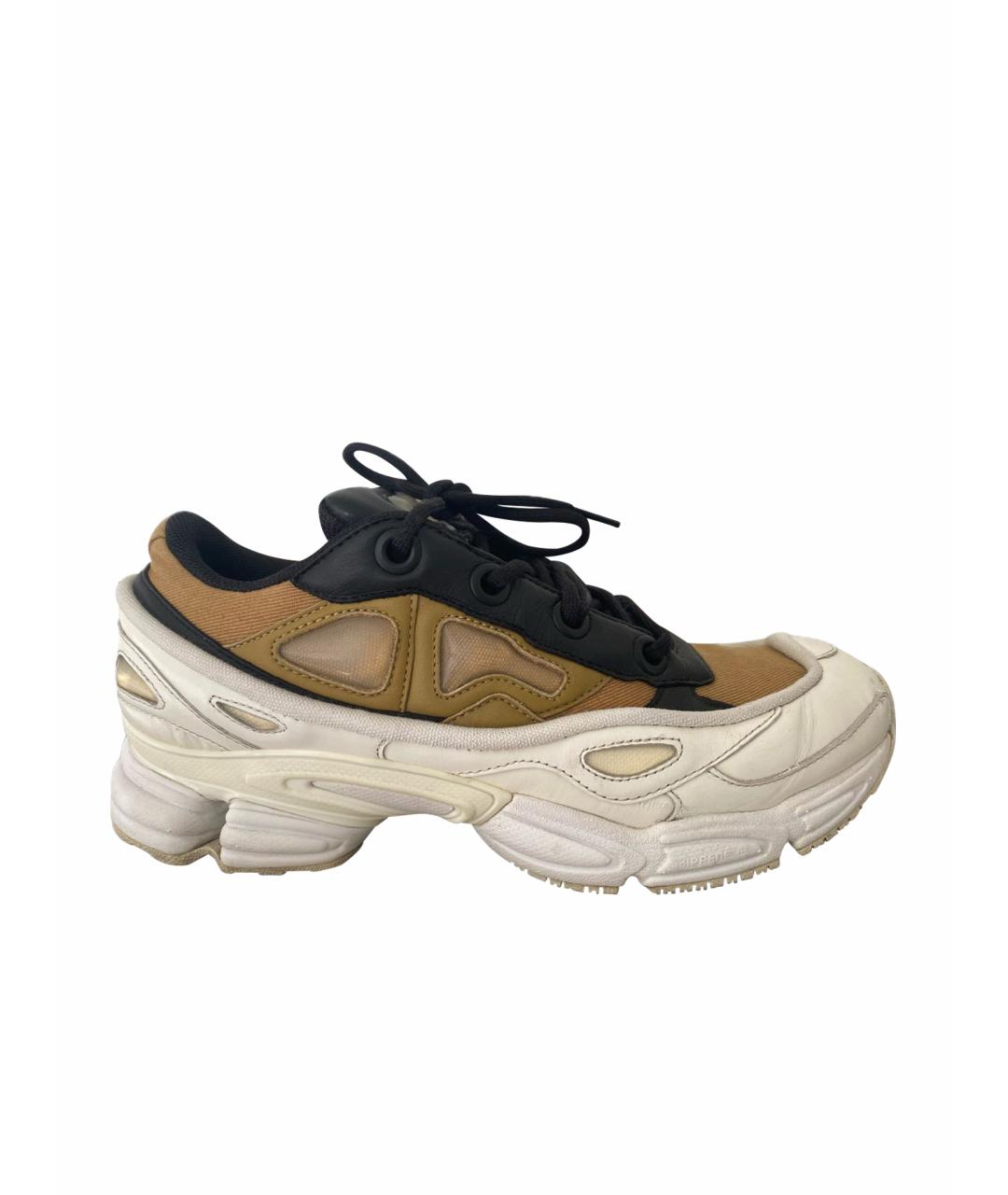 ADIDAS X RAF SIMONS Золотые кожаные низкие кроссовки / кеды, фото 1