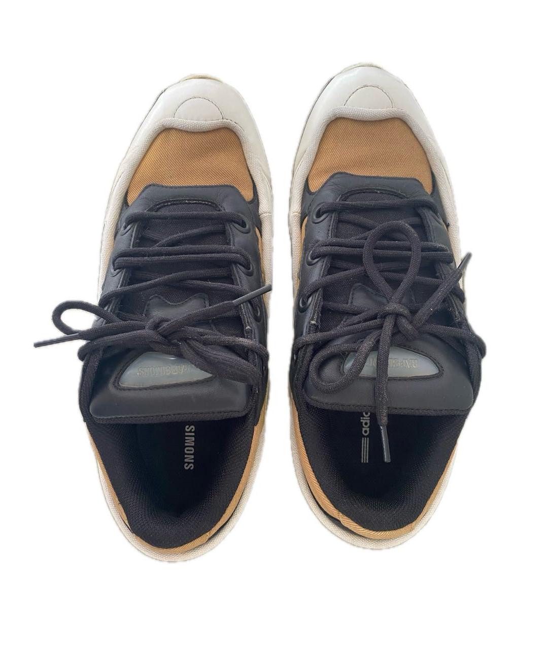ADIDAS X RAF SIMONS Золотые кожаные низкие кроссовки / кеды, фото 3