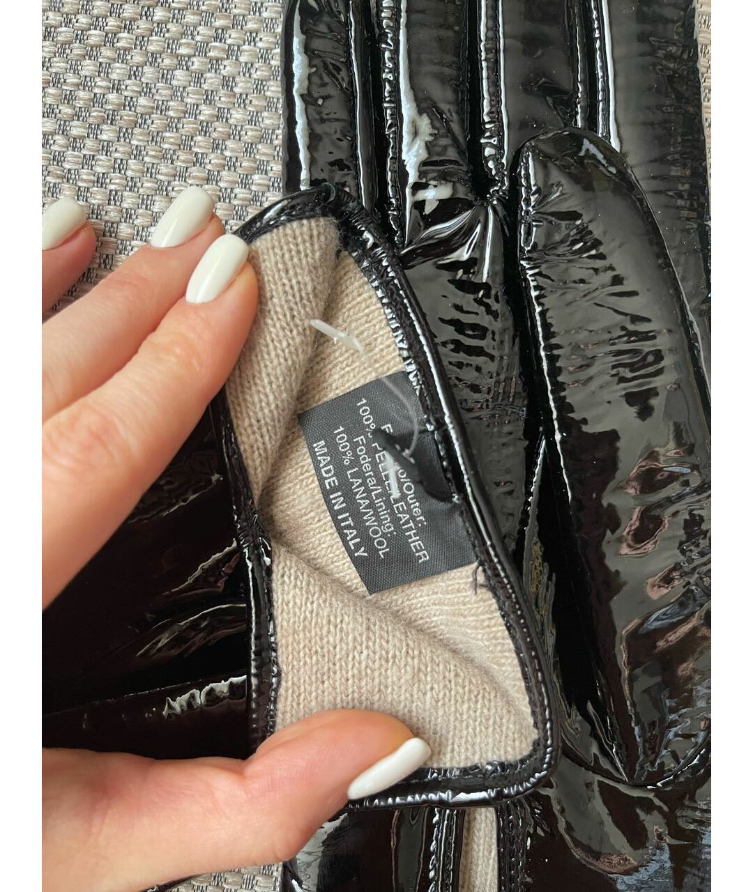 FABI Черные кожаные перчатки, фото 3