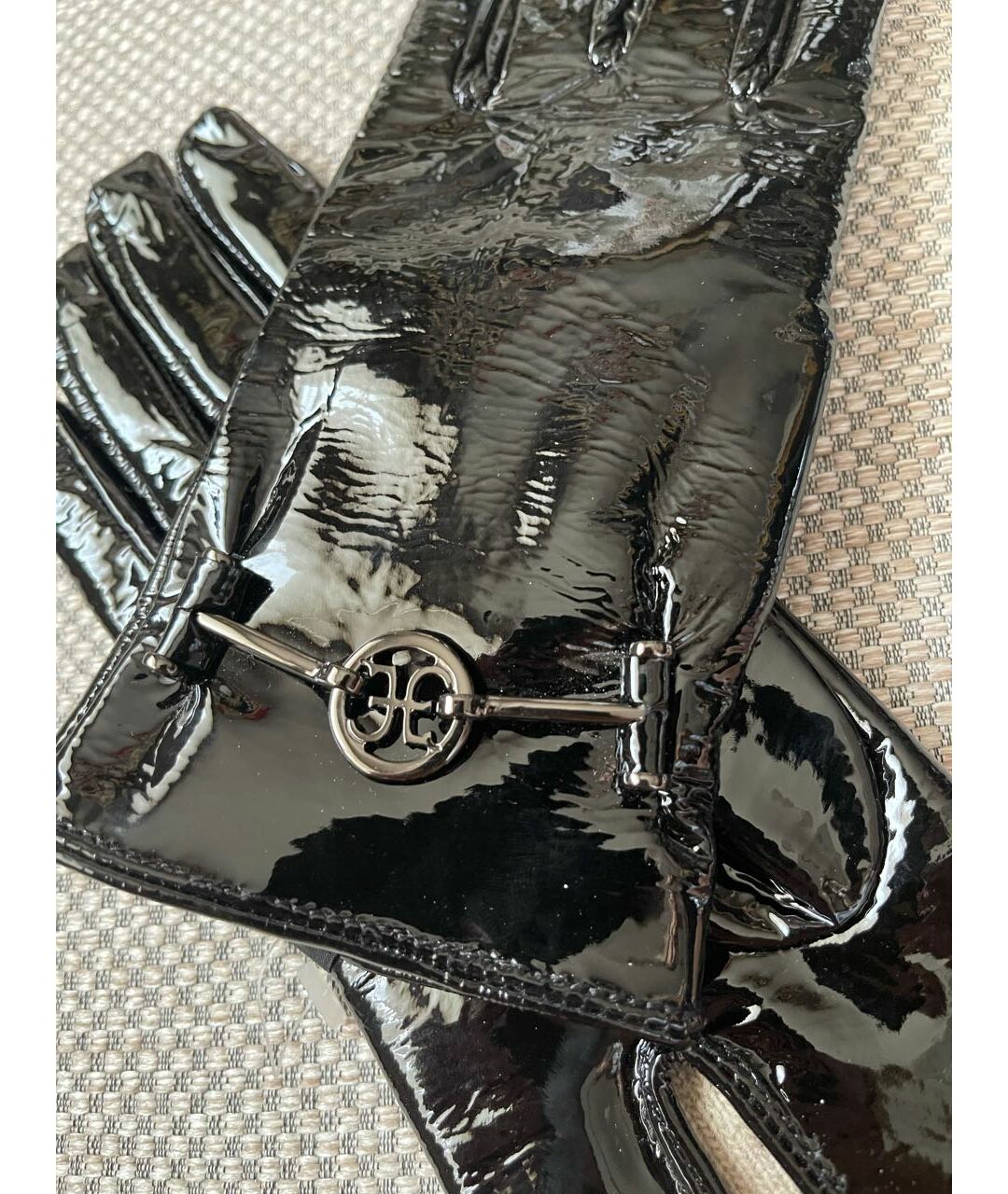 FABI Черные кожаные перчатки, фото 4