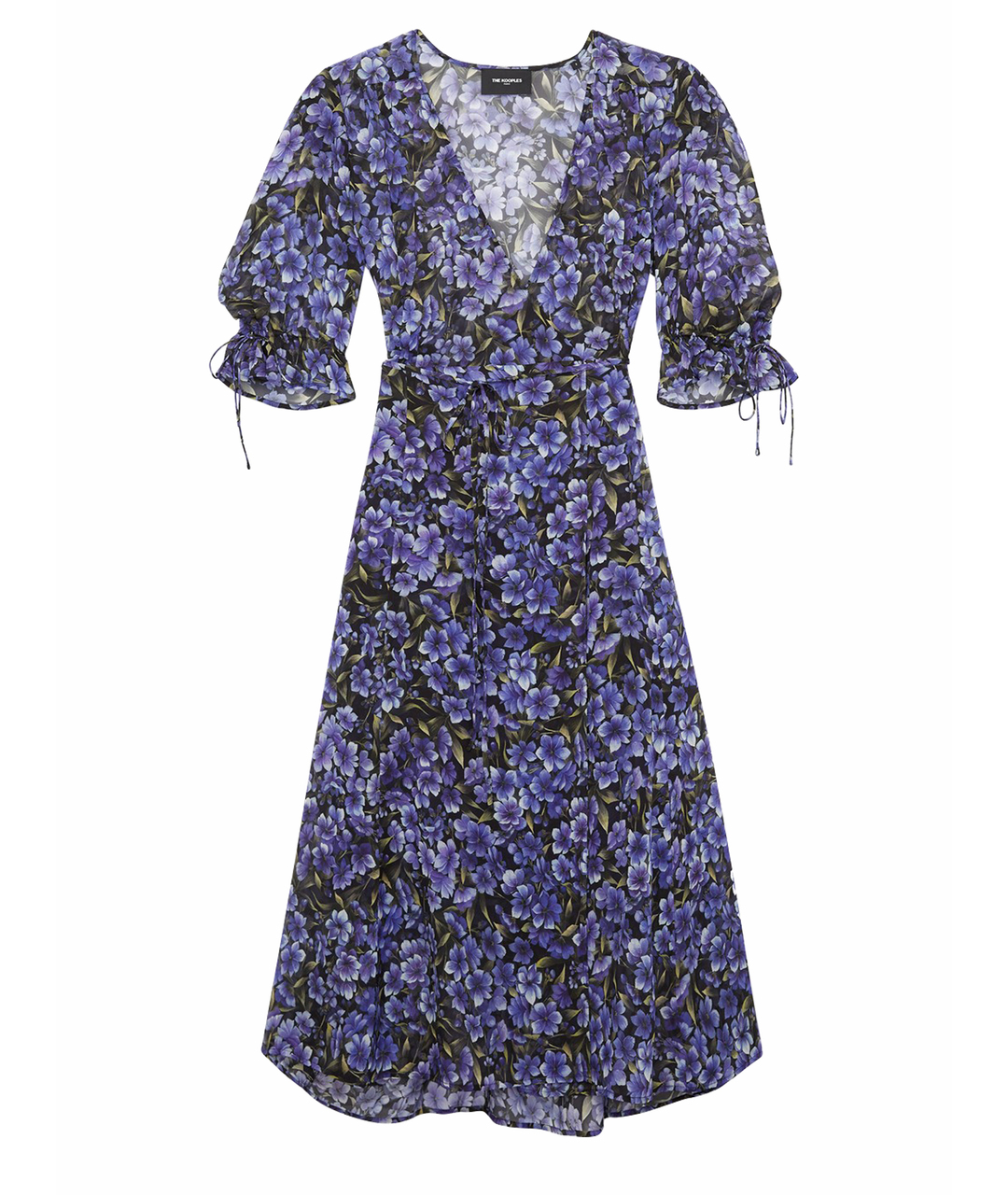 THE KOOPLES Фиолетовое шелковое повседневное платье, фото 1