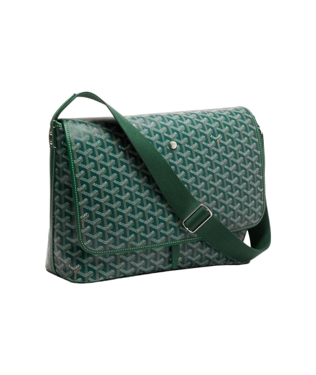 GOYARD Зеленая хлопковая сумка через плечо, фото 2