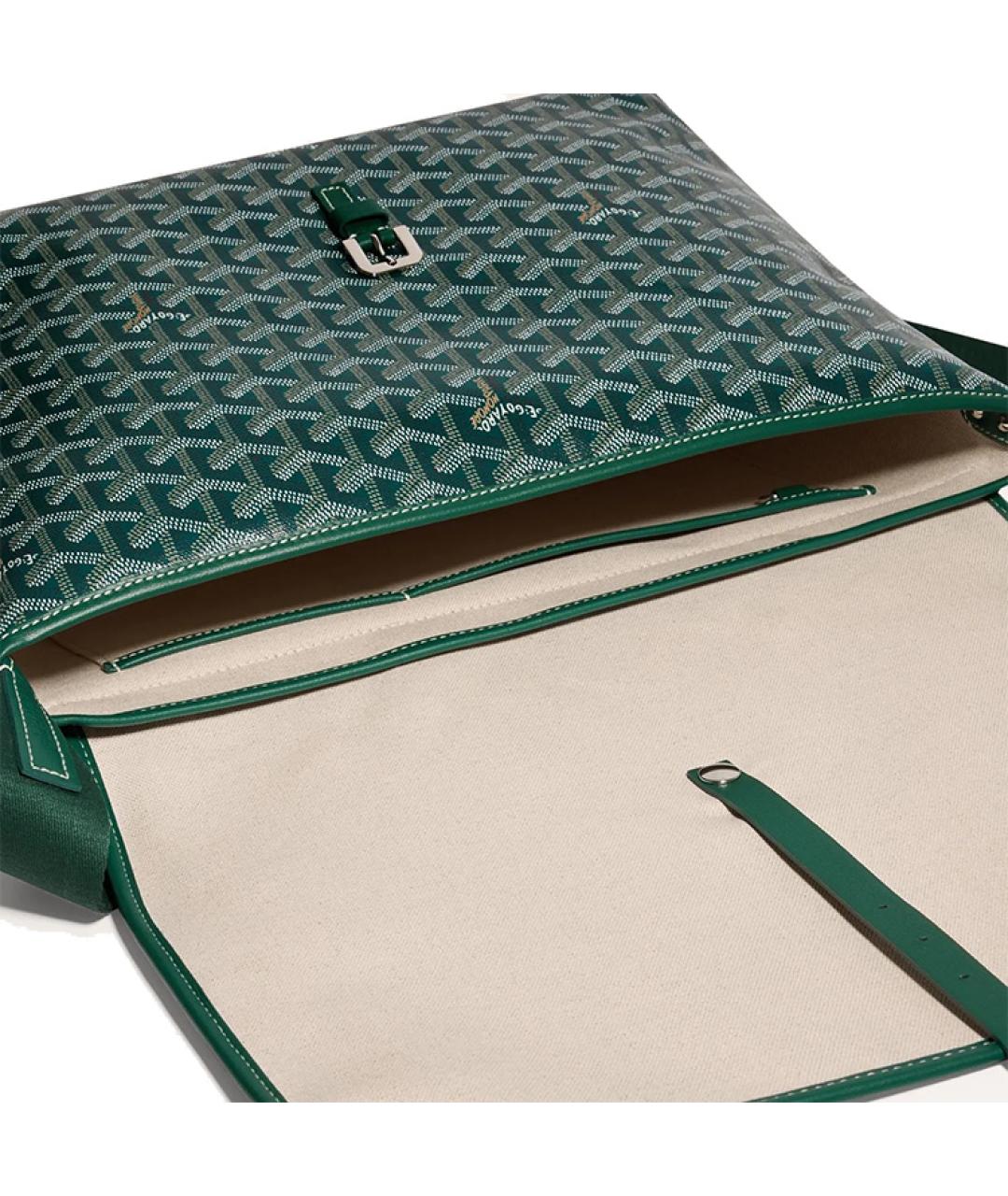 GOYARD Зеленая хлопковая сумка через плечо, фото 4