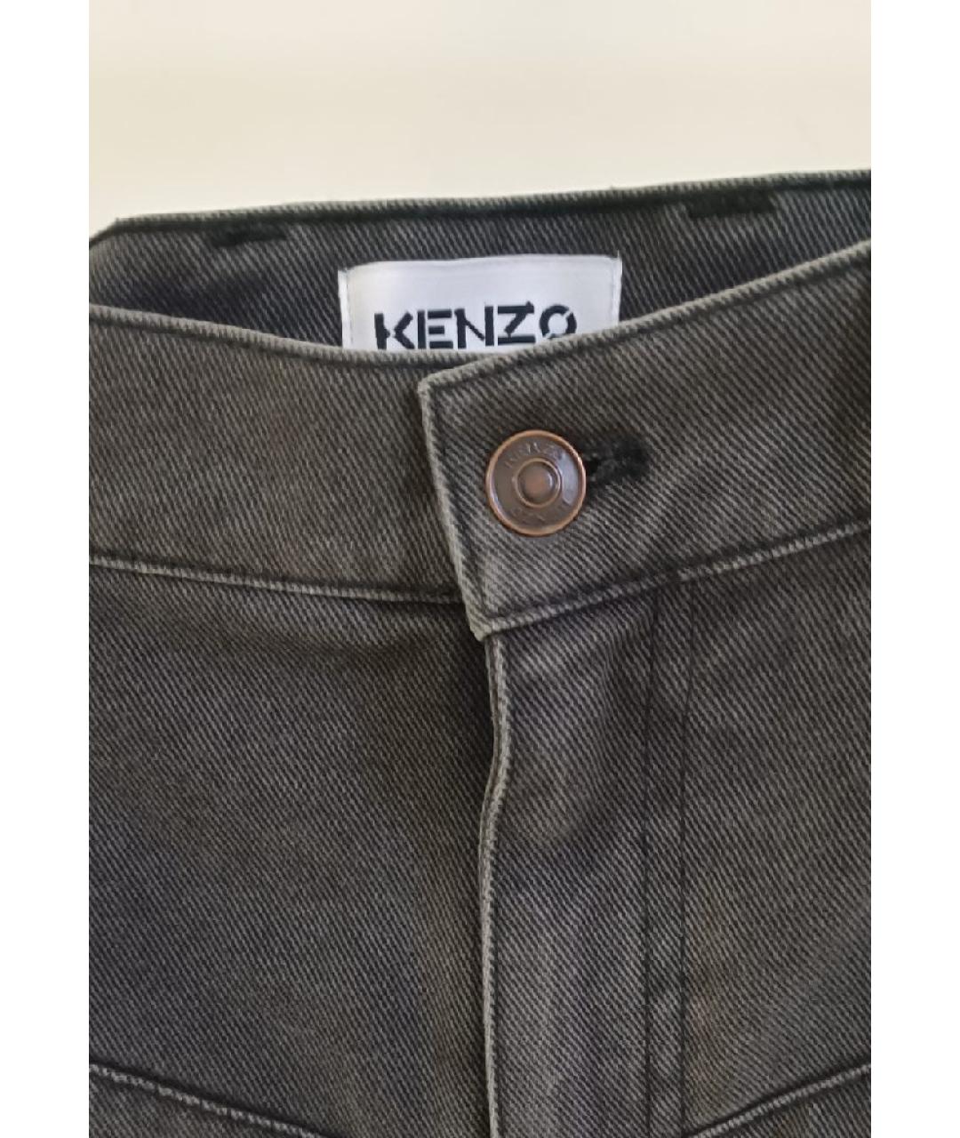 KENZO Черные хлопковые прямые джинсы, фото 3