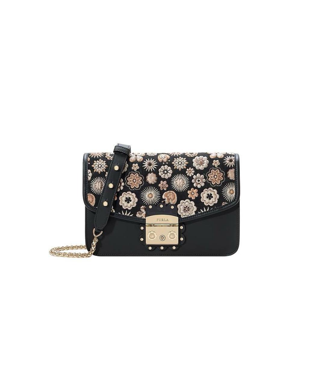 FURLA Черная кожаная сумка через плечо, фото 7