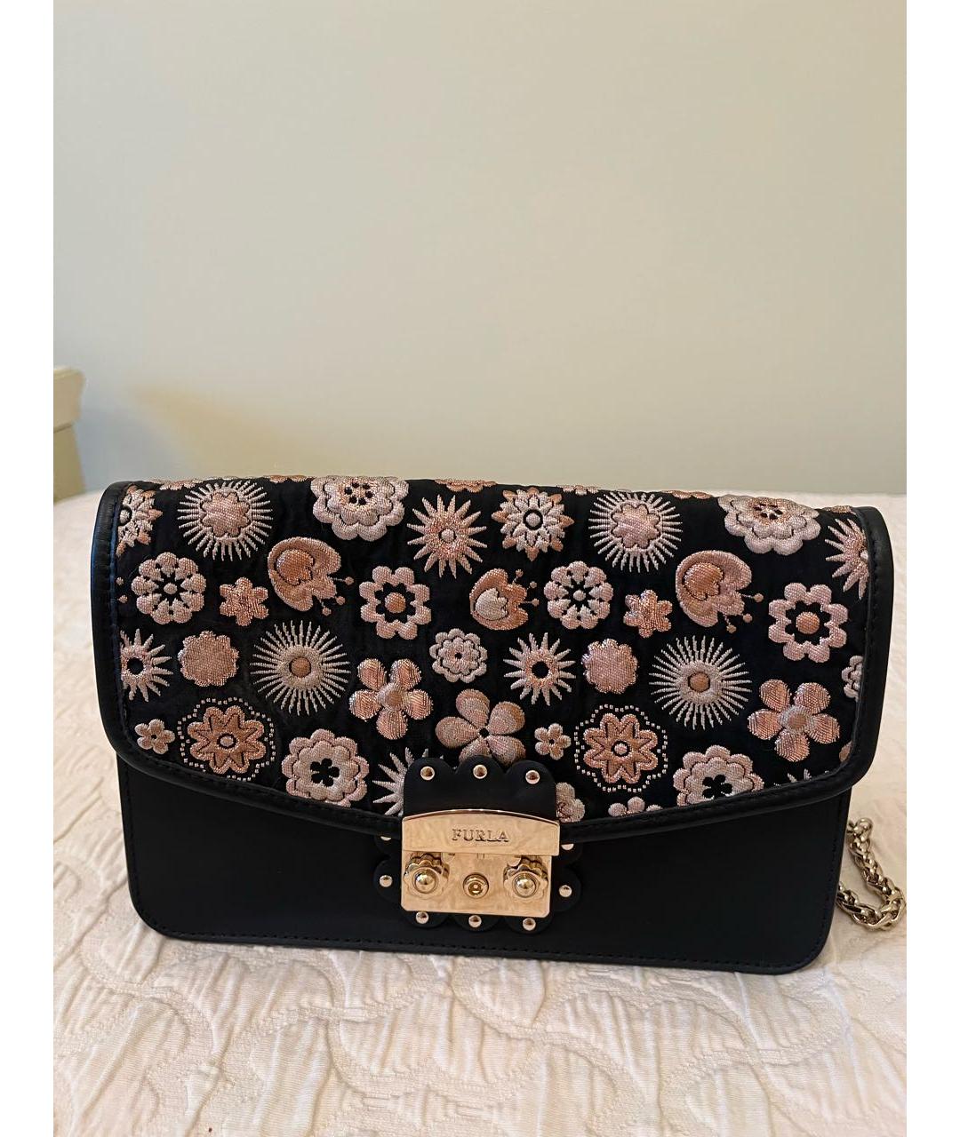 FURLA Черная кожаная сумка через плечо, фото 6