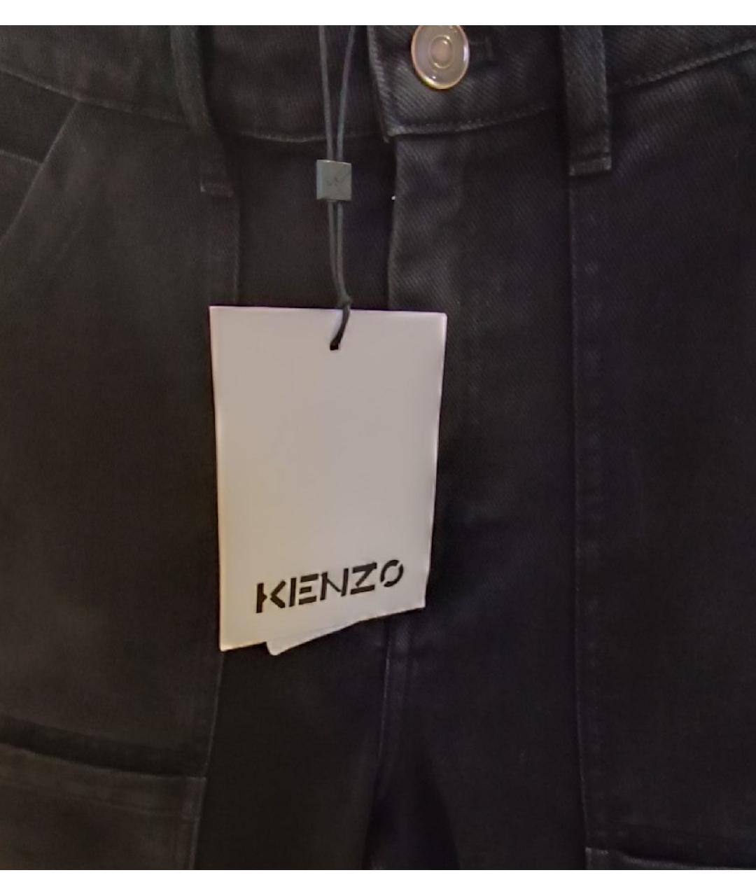 KENZO Черные хлопковые прямые джинсы, фото 3