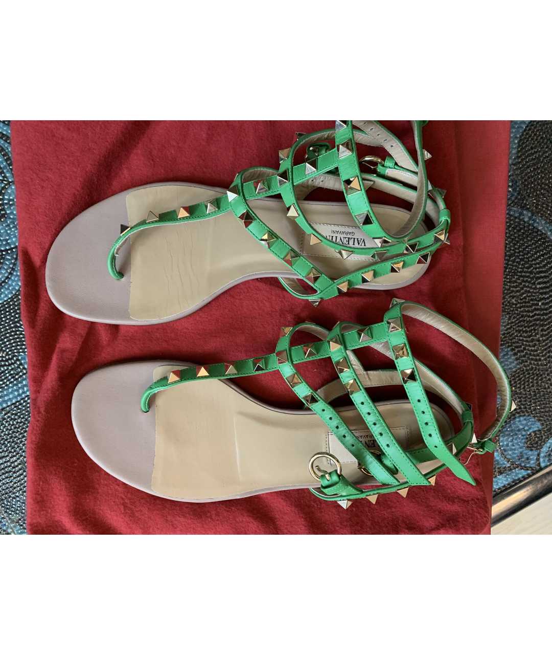 VALENTINO Зеленые кожаные сандалии, фото 2
