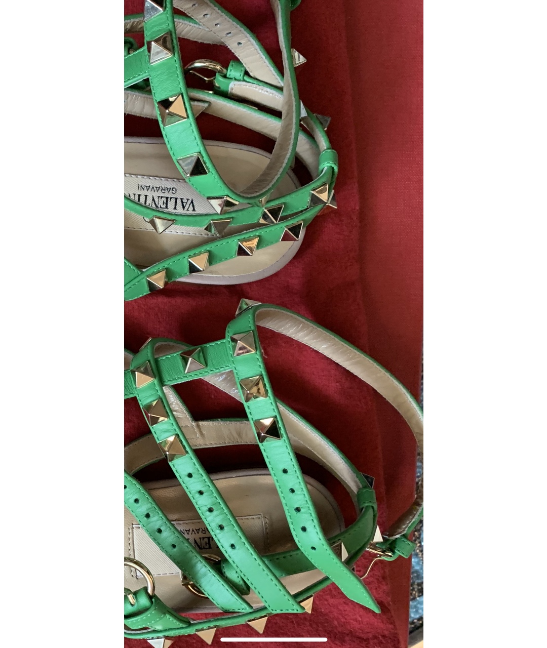VALENTINO Зеленые кожаные сандалии, фото 4