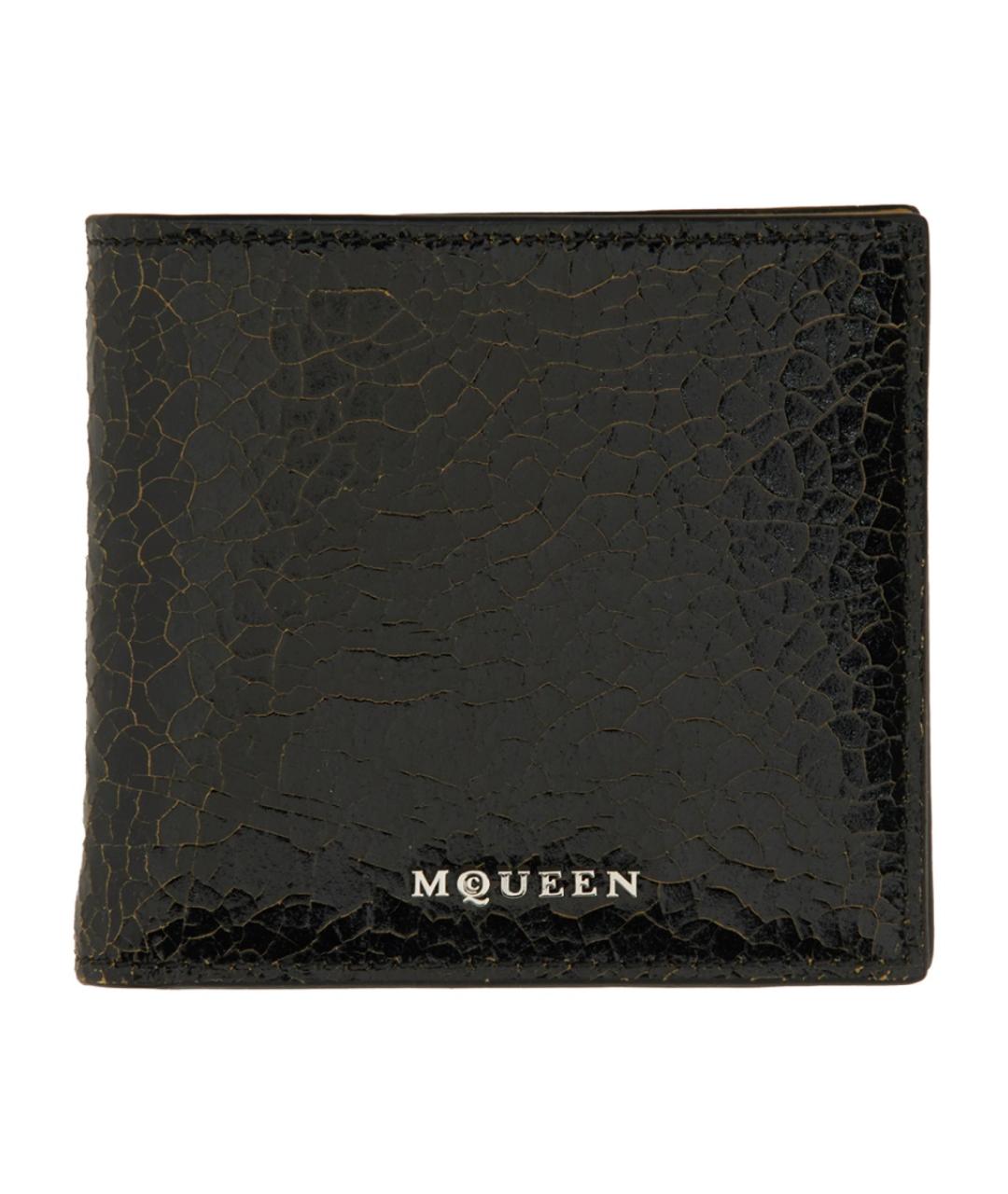 ALEXANDER MCQUEEN Черный кожаный кошелек, фото 1