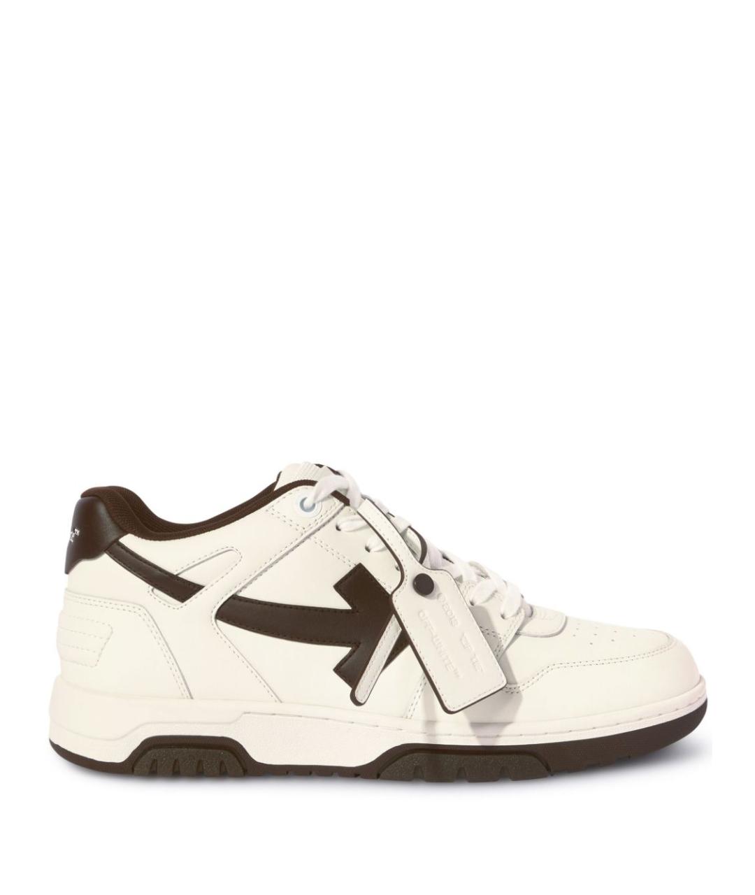 OFF-WHITE Бежевые бархатные низкие кроссовки / кеды, фото 1
