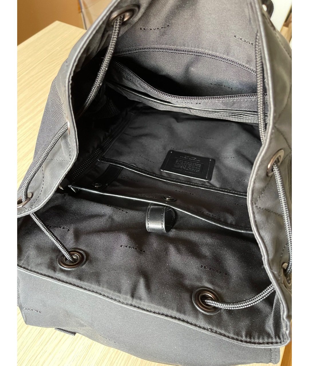 COACH Черный тканевый рюкзак, фото 4