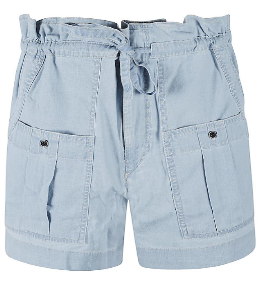 ISABEL MARANT Голубые хлопковые прямые брюки, фото 1