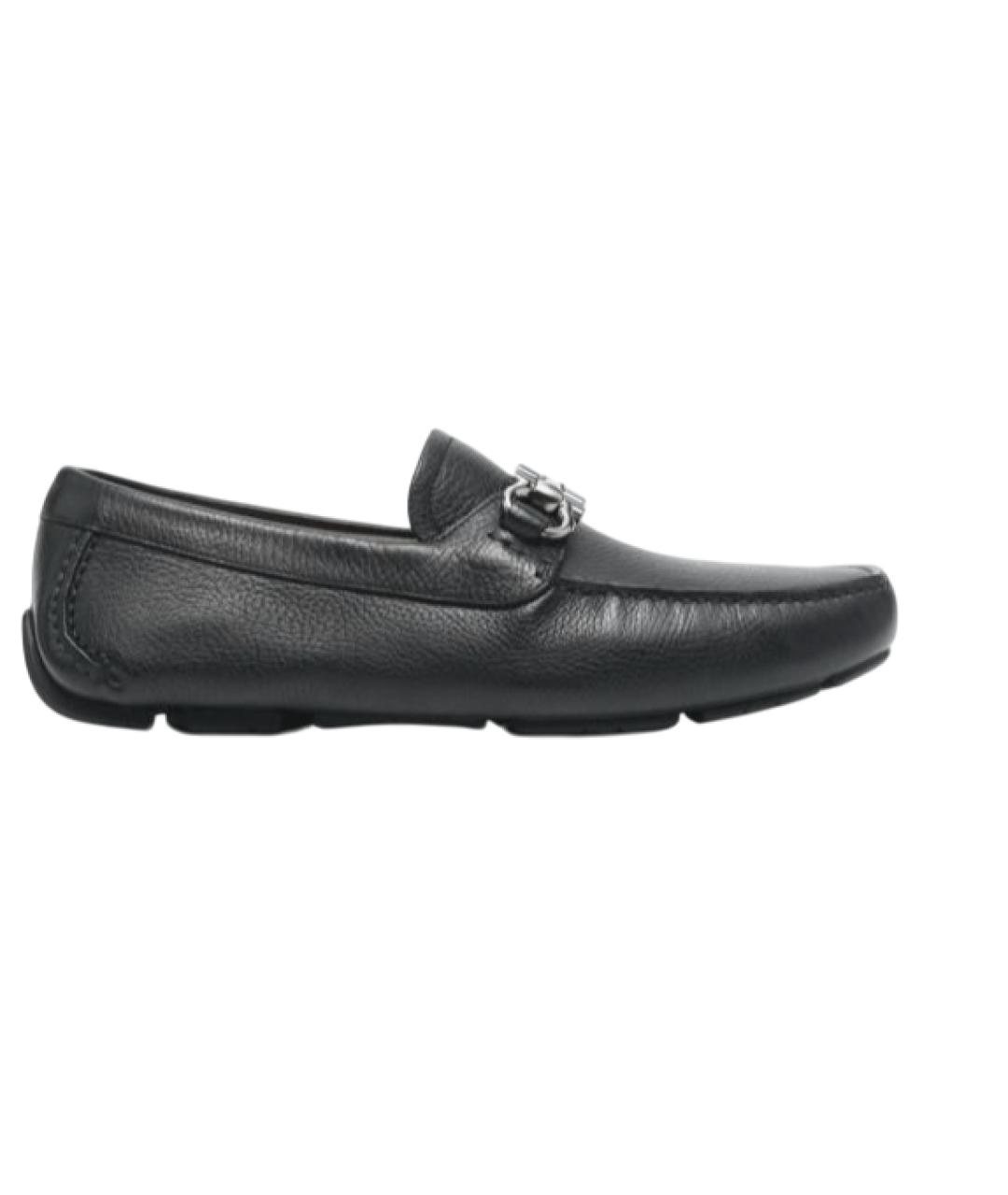 FERRAGAMO Черные кожаные мокасины, фото 3