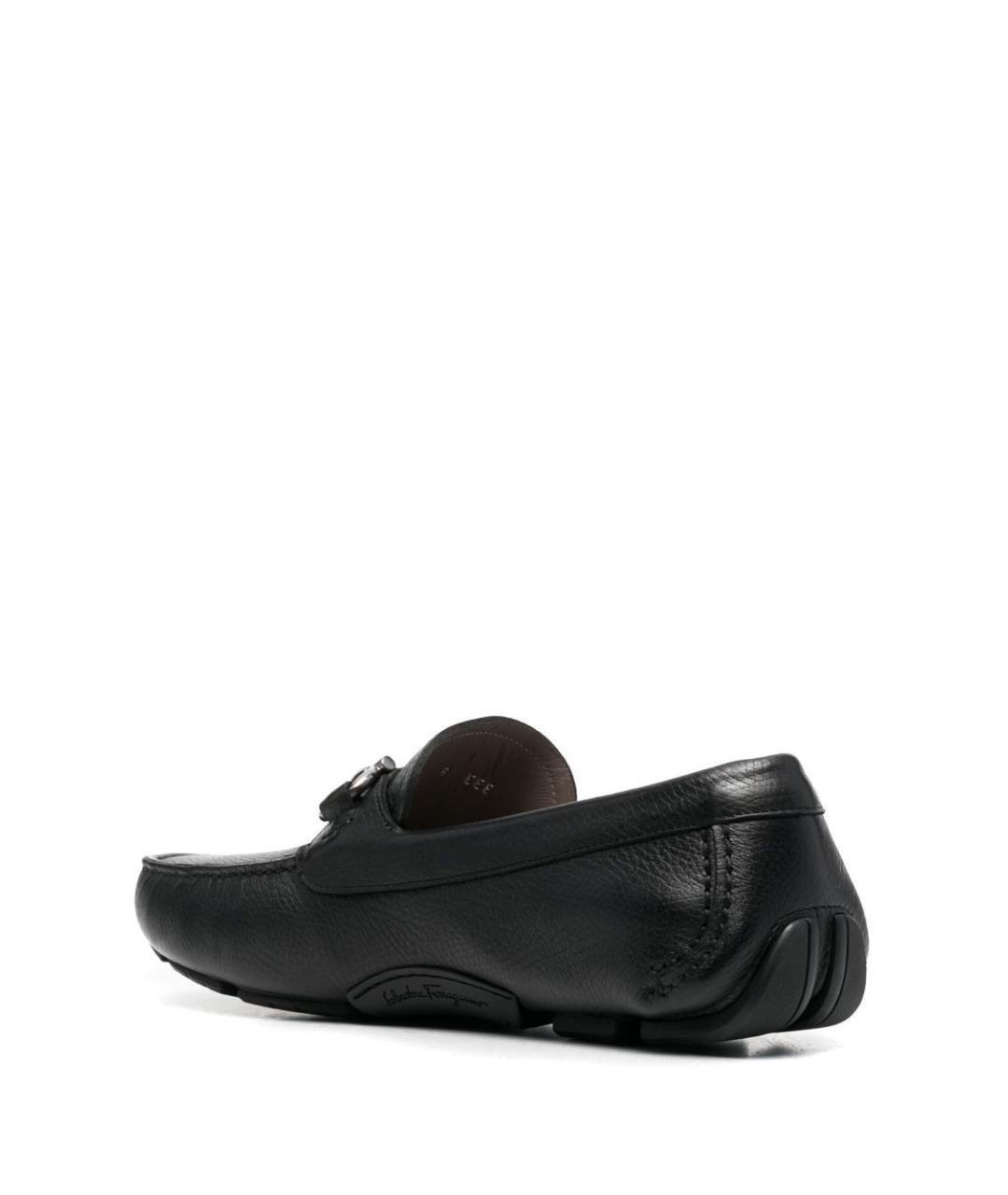 FERRAGAMO Черные кожаные мокасины, фото 2