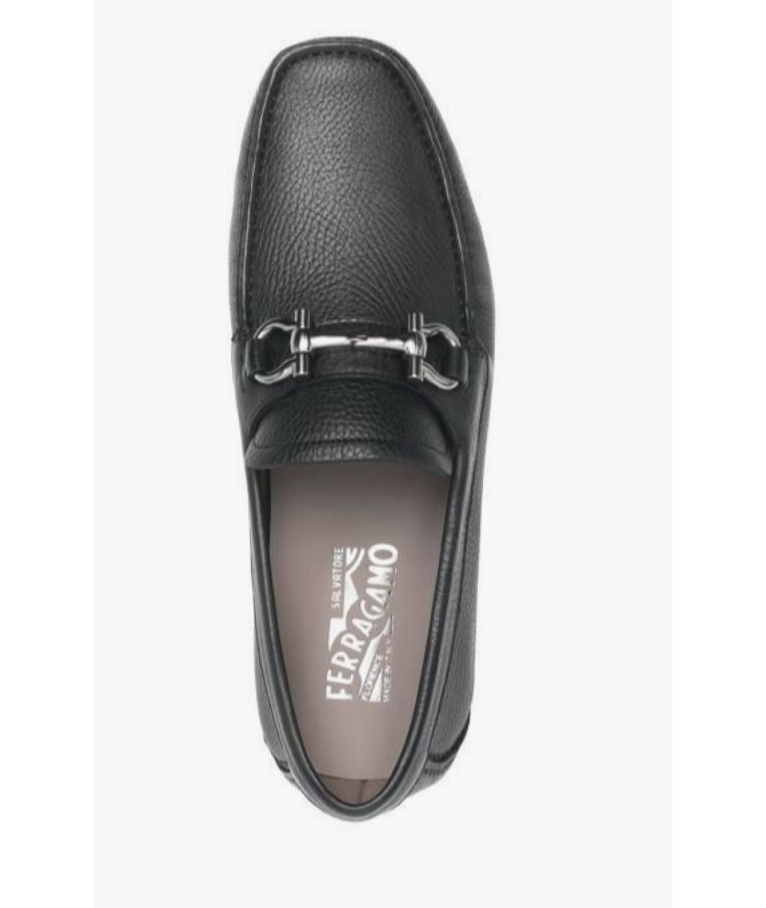 FERRAGAMO Черные кожаные мокасины, фото 5