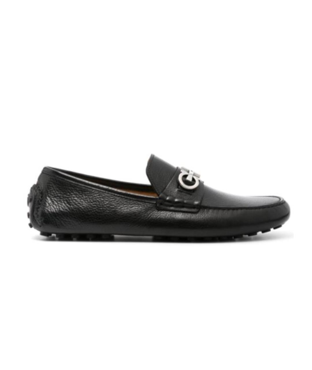 FERRAGAMO Черные кожаные мокасины, фото 5