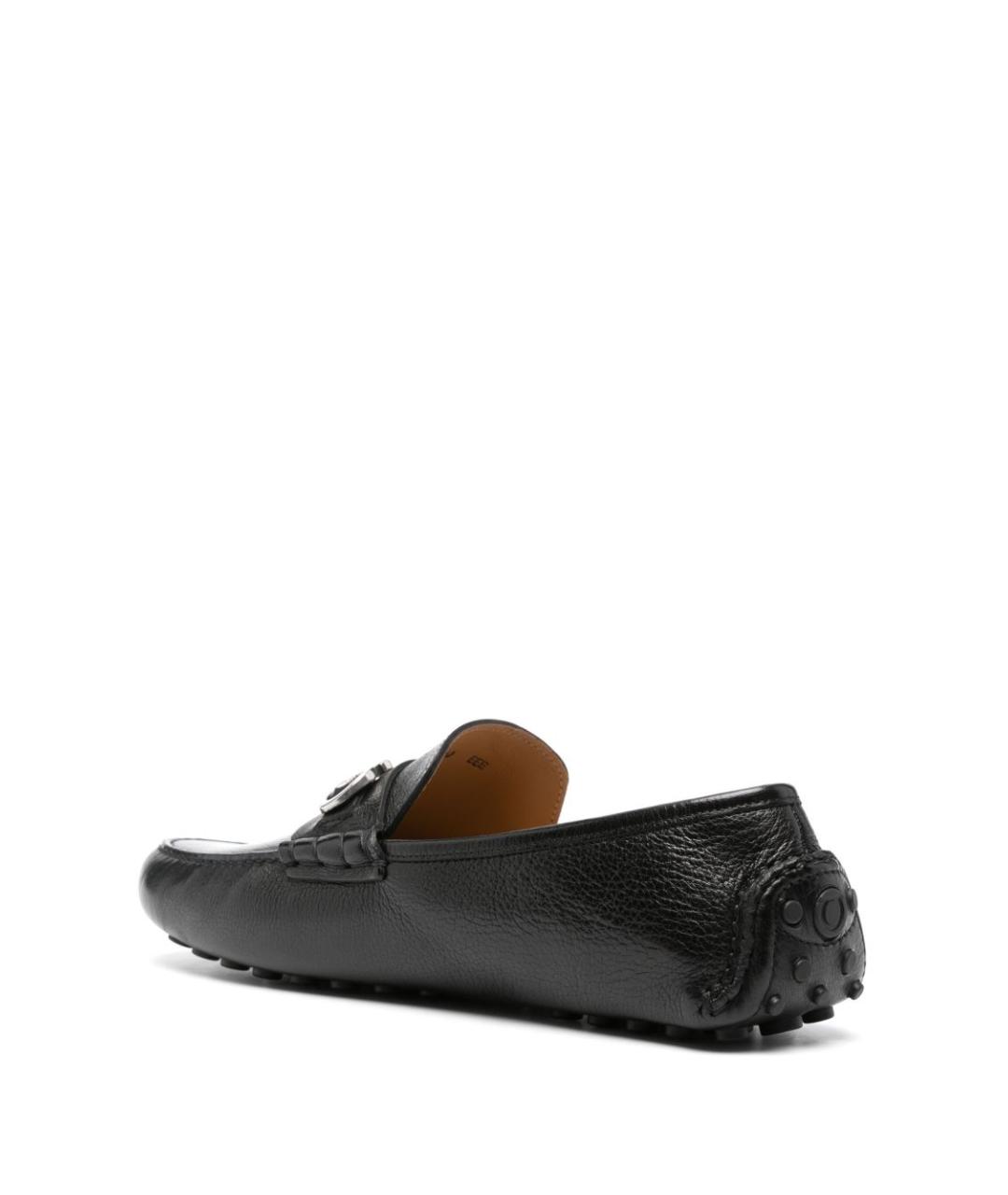 FERRAGAMO Черные кожаные мокасины, фото 3