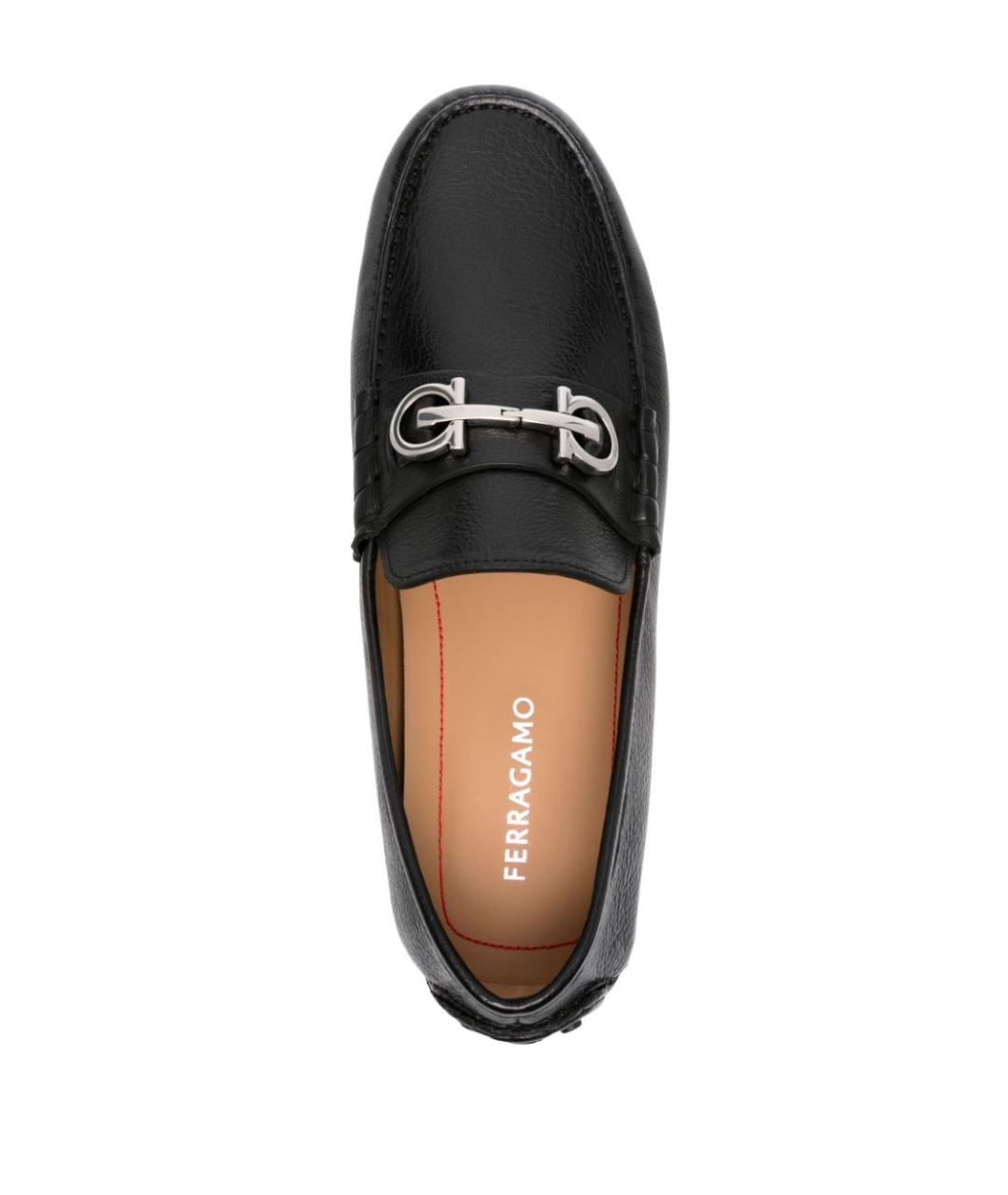 FERRAGAMO Черные кожаные мокасины, фото 2