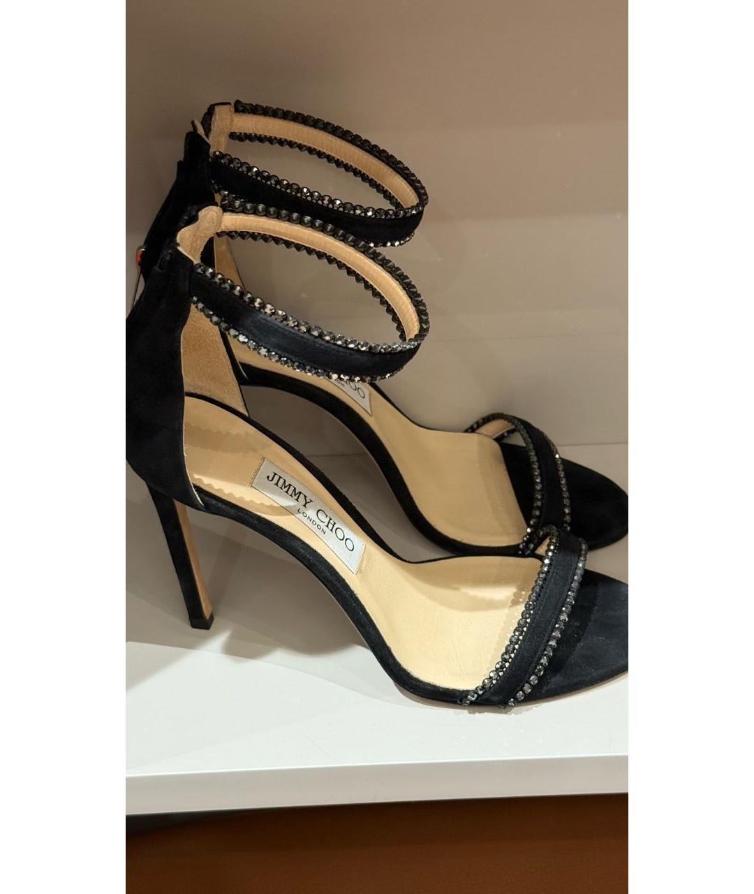 JIMMY CHOO Черные замшевые босоножки, фото 6