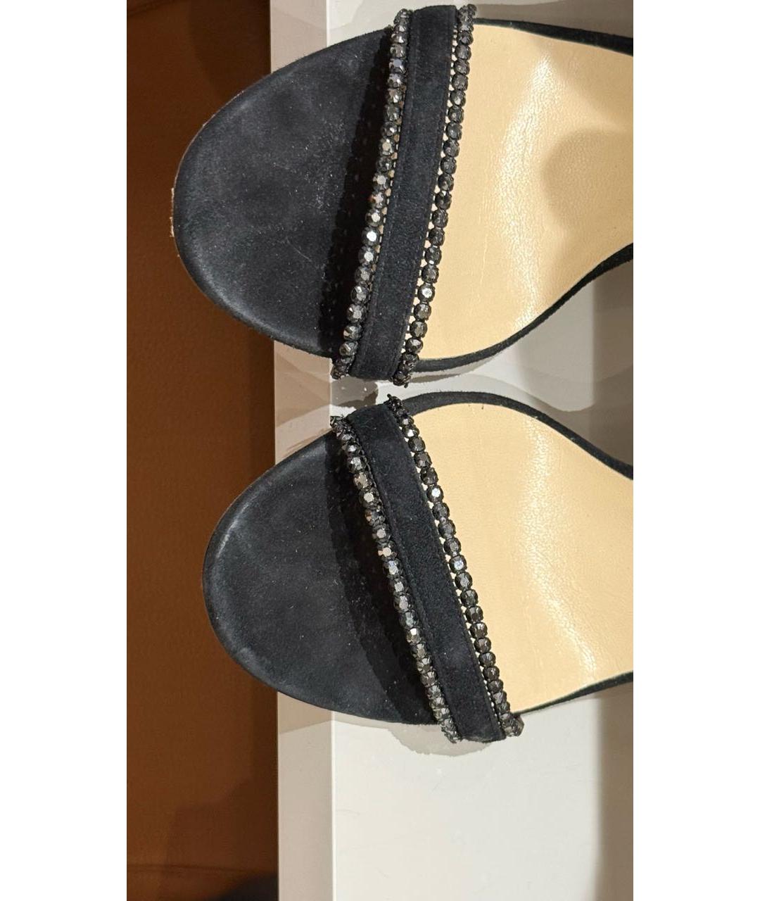 JIMMY CHOO Черные замшевые босоножки, фото 3