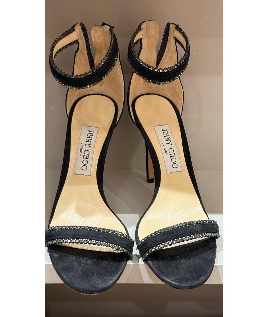 JIMMY CHOO Черные замшевые босоножки, фото 2