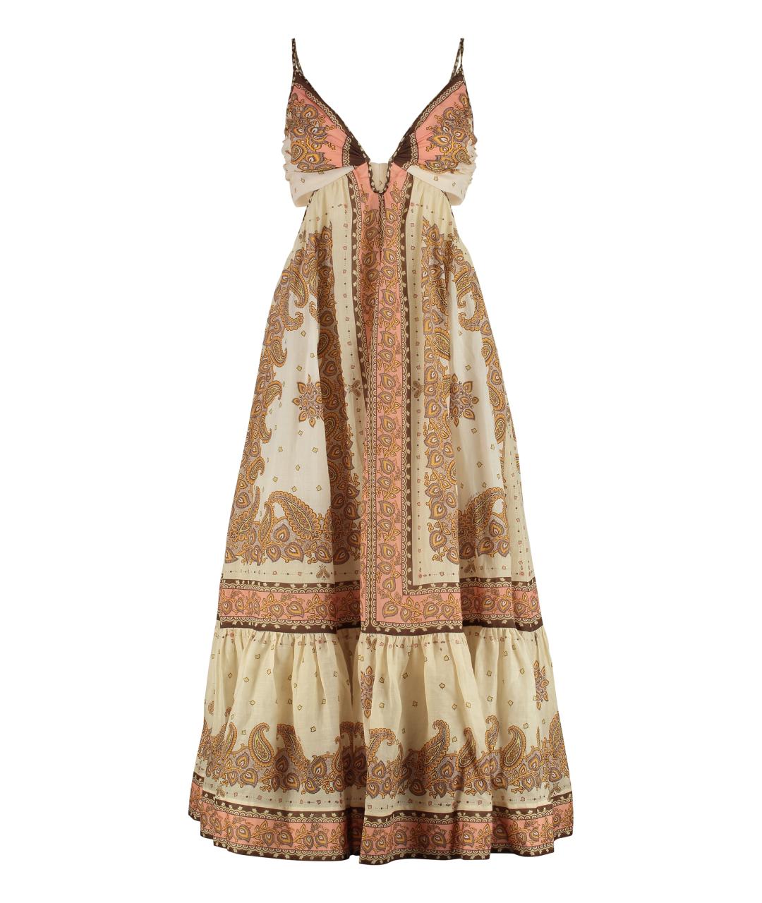 ZIMMERMANN Бежевое хлопковое повседневное платье, фото 1