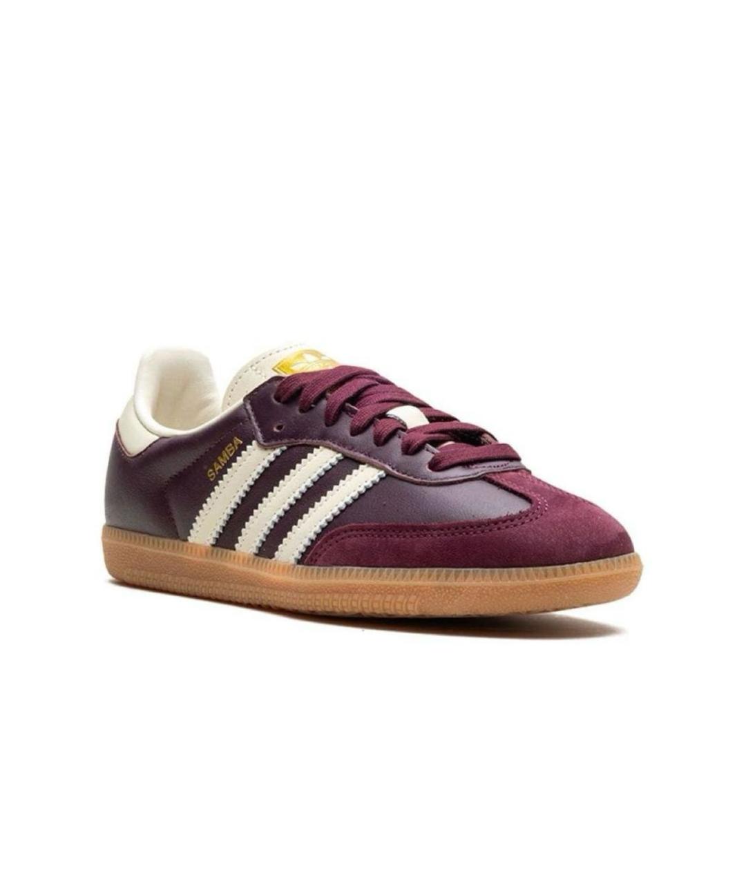 ADIDAS Бордовые кожаные кроссовки, фото 2