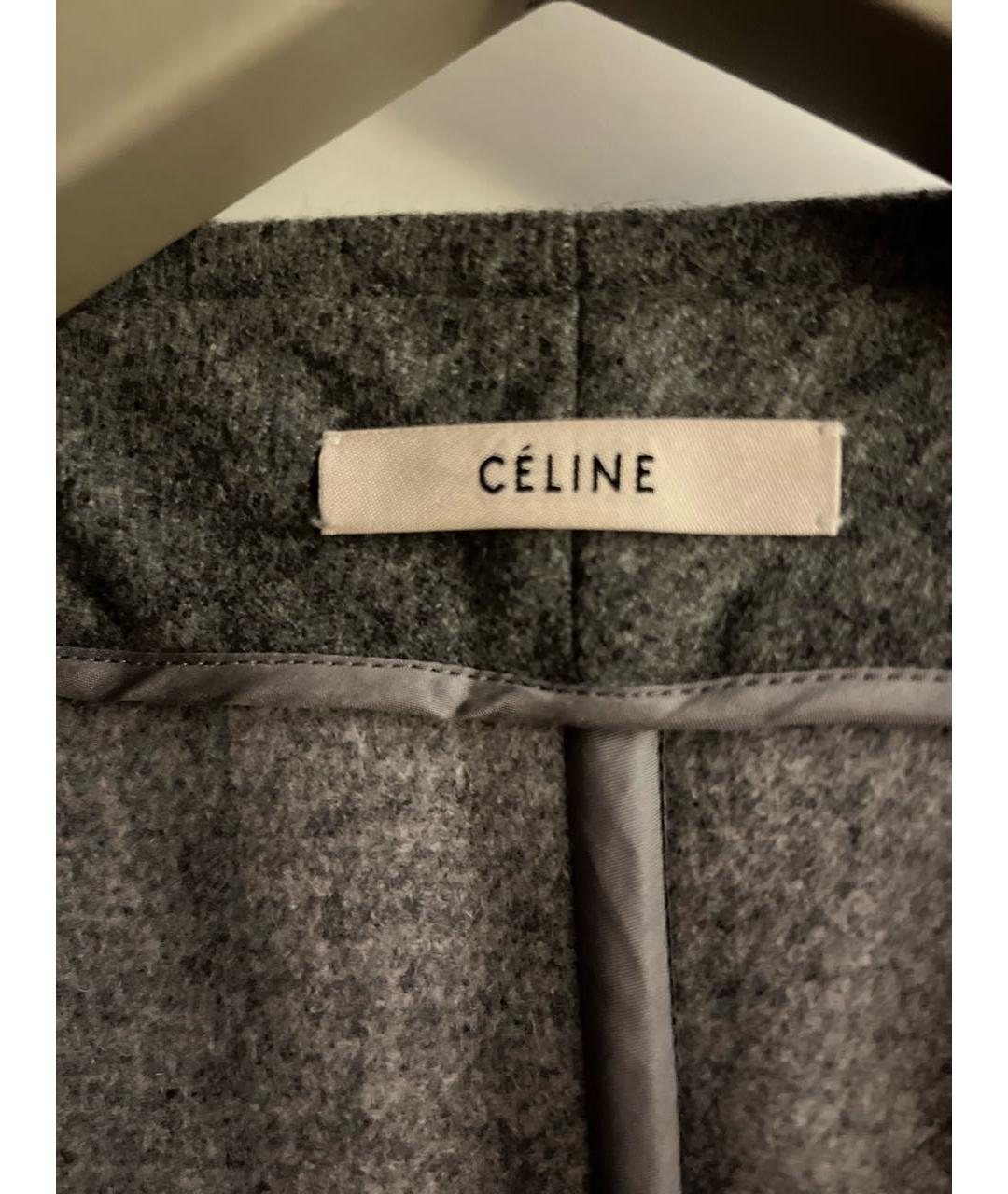 CELINE Серое шерстяное пальто, фото 4