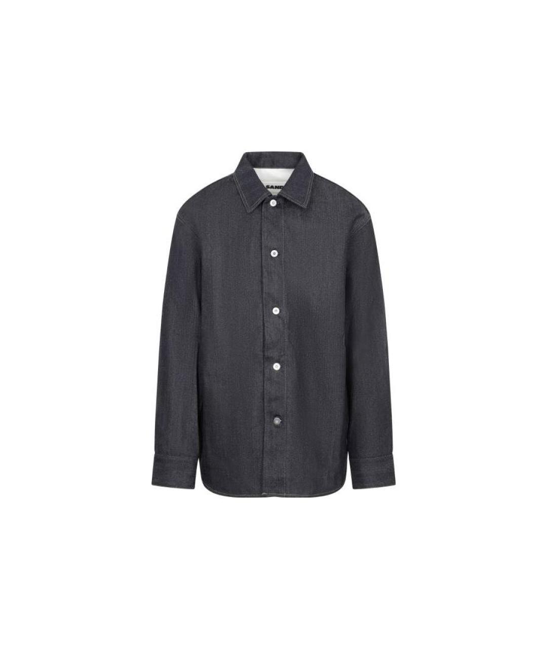 JIL SANDER Черная хлопковая кэжуал рубашка, фото 4