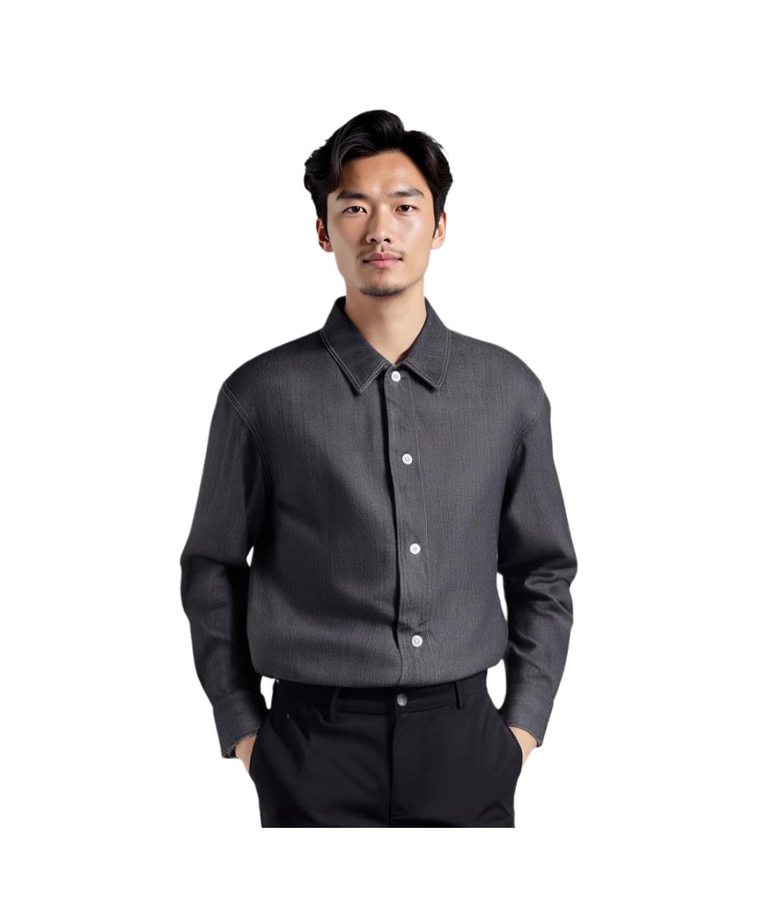 JIL SANDER Черная хлопковая кэжуал рубашка, фото 3